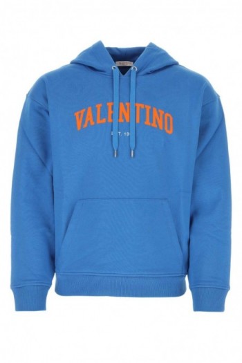 Valentino Niebieska bawełniana bluza z logo