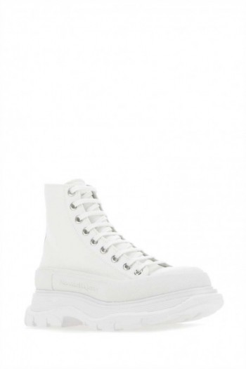 Alexander McQueen Wysokie płócienne sneakersy Tread Slick w kolorze białym