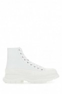 2Alexander McQueen Wysokie skórzane sneakersy Treade Slik w kolorze białym