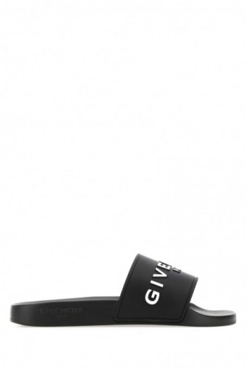 Givenchy Czarne gumowe klapki