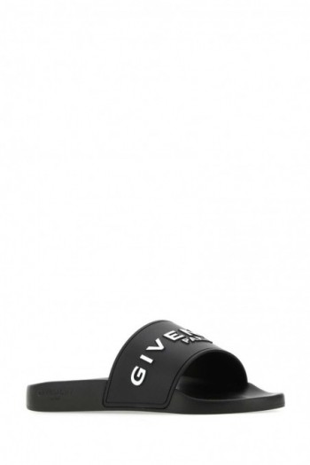 Givenchy Czarne gumowe klapki