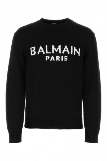 Balmain Czarny sweter z logo