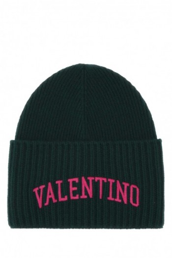 Valentino Butelkowa zielona czapka z logo