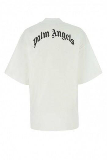 Palm Angels T-shirt oversize z nadrukiem misia biały