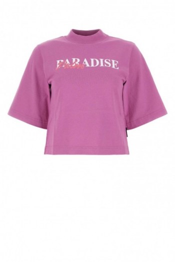Palm Angels Krótki t-shirt z nadrukiem Paradise fioletowy