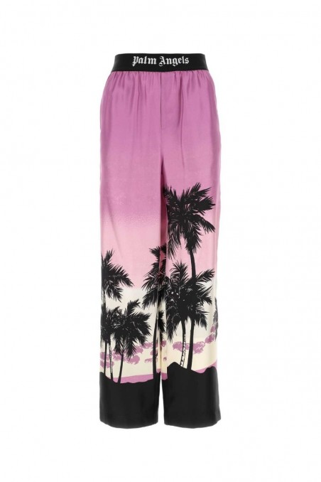 Palm Angels Jedwabne spodnie od piżamy