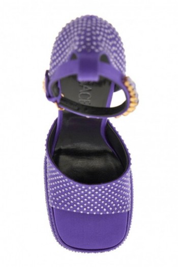 Versace Sandały z podwójną platformą Medusa Aevitas fioletowe