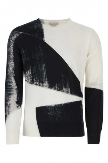 Alexander McQueen Bawełniany sweter z nadrukiem