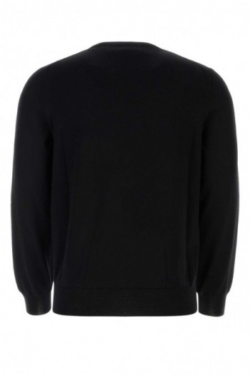 Alexander McQueen Czarny wełniany sweter z logo