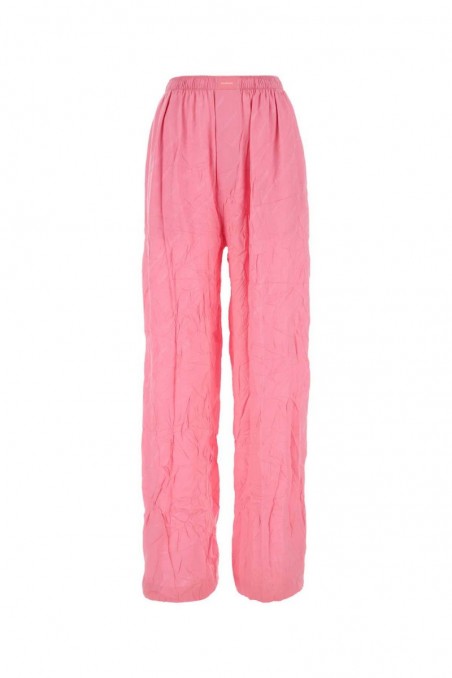 Balenciaga Jedwabne piżamowe spodnie w kolorze różowym
