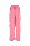 2Balenciaga Jedwabne piżamowe spodnie w kolorze różowym