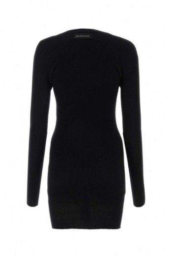 Balenciaga Czarna bawełniana mini sukienka