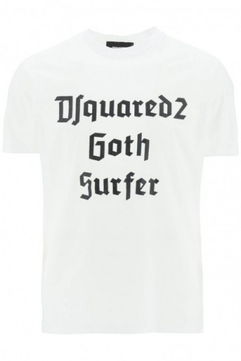 Dsquared2 Biała koszulka D2 Goth Surfer