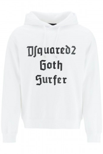 Dsquared2 Biała bluza z kapturem D2 Goth Surfer