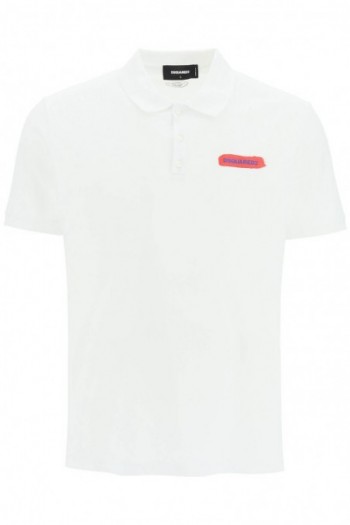 Dsquared2 Biała koszulka polo z logo