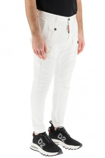 Dsquared2 Białe spodnie cargo chino