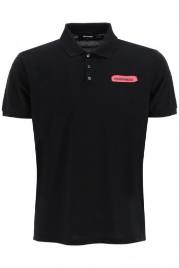 Dsquared2 Czarna koszulka polo z logo