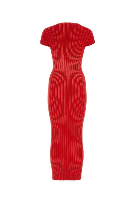 Balmain Czerwona sukienka z mieszanki wiskozy