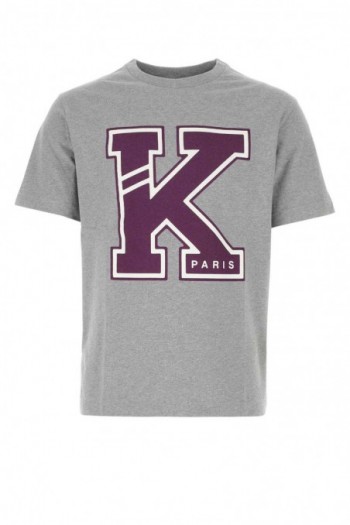 Kenzo Szary bawełniany t-shirt Varsity