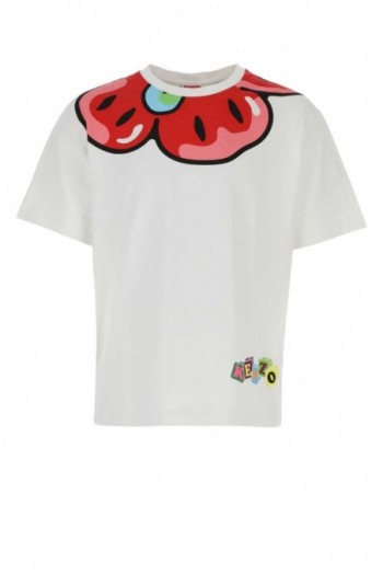 Kenzo Bawełniana koszulka Boke Boy typu oversize biała