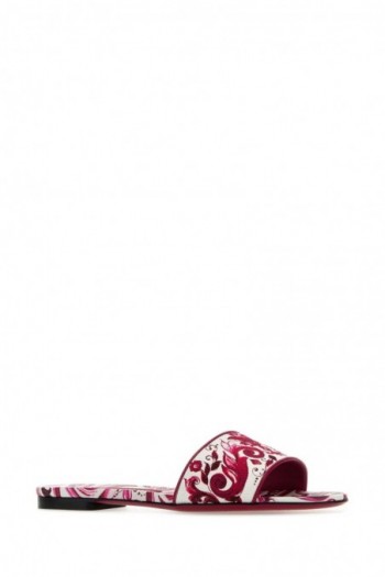 Dolce & Gabbana Płócienne klapki z kwiatowym nadrukiem