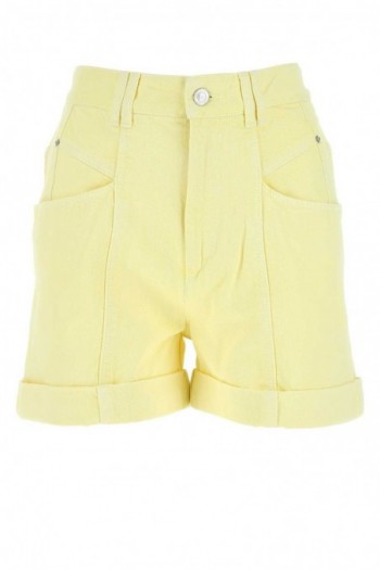 Isabel Marant Szorty jeansowe Vetanio w kolorze pastelowym żółtym