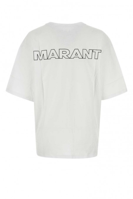 Isabel Marant T-shirt ze wzorem Guizy z białej bawełny