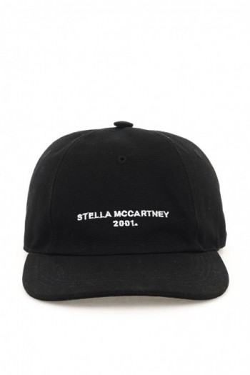 Stella mccartney Czapka z daszkiem z logo, czarna