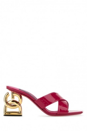Dolce & Gabbana Skórzane klapki w kolorze tyryjskiego fioletu