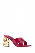2Dolce & Gabbana Skórzane klapki w kolorze tyryjskiego fioletu