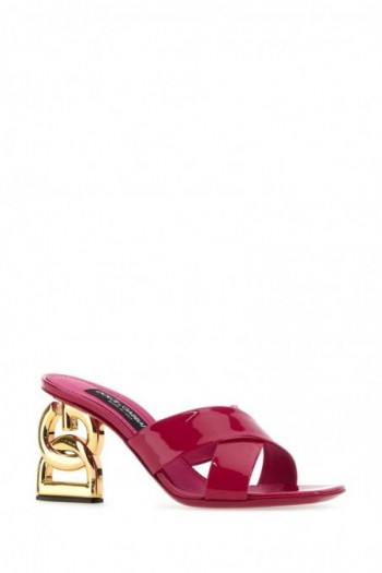 Dolce & Gabbana Skórzane klapki w kolorze tyryjskiego fioletu