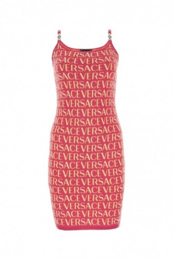 Versace Sukienka mini  z haftem Versace Allover