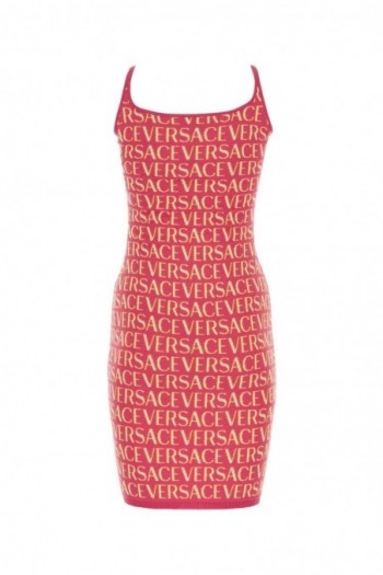 Versace Sukienka mini  z haftem Versace Allover