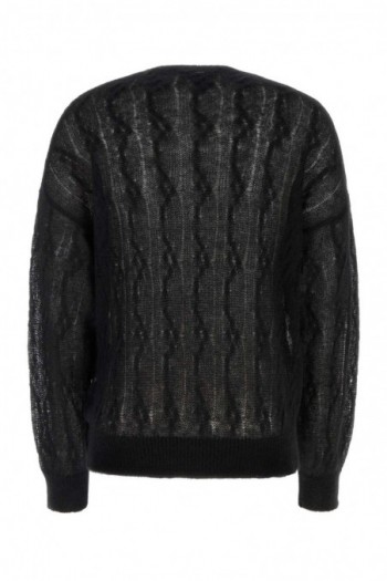 Amiri Czarny sweter oversize z logo z mieszanki moheru i wełny