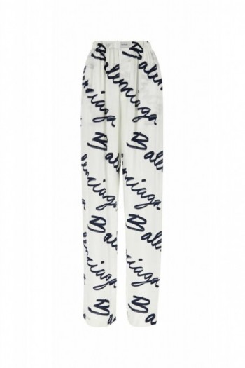 Balenciaga Spodnie od piżamy z wiskozy z nadrukiem Scribble