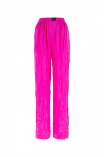 Balenciaga Satynowe spodnie od piżamy w kolorze fuksji