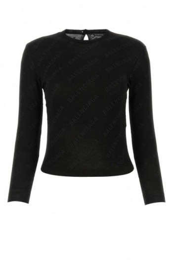 Balenciaga Czarny bawełniany sweter z logo