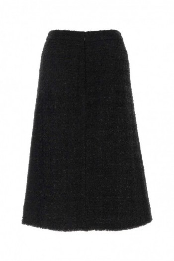 Balenciaga Czarna spódnica z tkaniny baranek