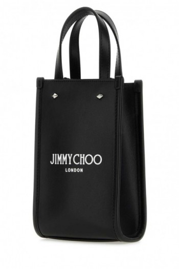Jimmy Choo Czarna skórzana torebka mini N/S Tote