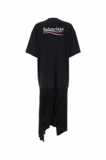 Balenciaga Czarna bawełniana sukienka t-shirt Political Campaign