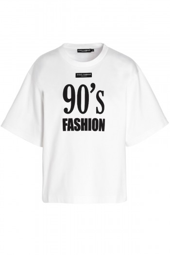 DOLCE&GABBANA Biała koszulka '90s Fashion' 