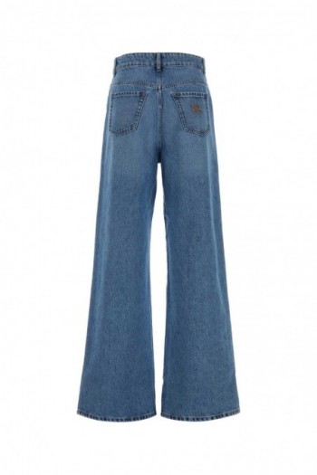 Miu Miu Niebiskie jeansy z szerokimi nogawkami