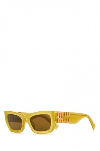 Miu Miu  Acetatowe okulary przeciwsłoneczne w kolorze żółtym