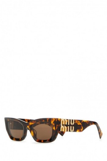Miu Miu Acetatowe okulary przeciwsłoneczne w kolorze brązowym