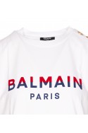 2Balmain Top z drukowanym logo, odzież damska Balmain