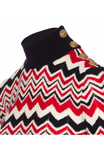 Balmain Wełniany sweter z logowanymi guzikami, Balmain odzież damska