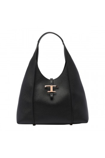Tod's Torebka 'T-TIMELESS', logo, czarna, shopper torba damska