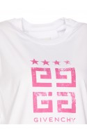 2Givenchy Biała bawełniana koszulka z logo Star 4G