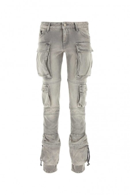 The Attico Szare jeansy z kieszeniami