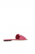 2Dolce & Gabbana Klapki ze skóry nappa w kolorze fuksji z wyciętym logo